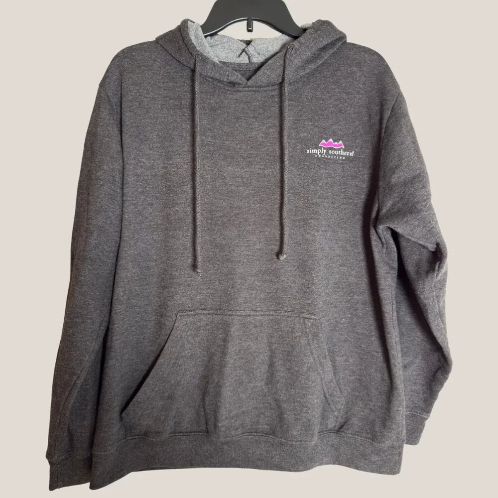 Unisex Simply Southern Grey Hoodie with Mountain Logo - Large - Picture 2 of 6